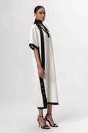 Milk Color V - Neck Dress - UAB MF GROUP