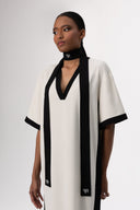 Milk Color V - Neck Dress - UAB MF GROUP