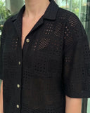 Textured Shirt – Black - FREISI