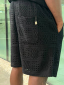 Textured Shorts – Black - UAB MF GROUP