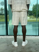 Textured Shorts – Cream - UAB MF GROUP
